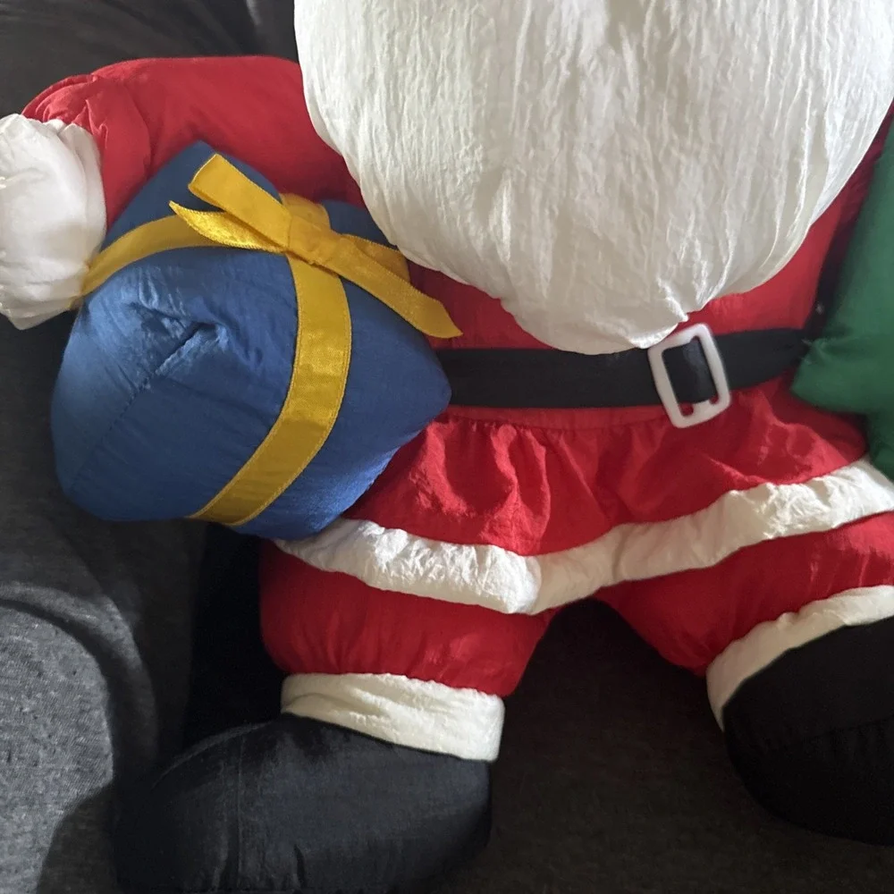 VTG 90's Puffy Nylon Parachute Santa‎ Claus Christmas Plush Decoration 20